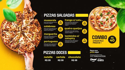 Cardápio Online Promocional para Pizzaria Pizzas
