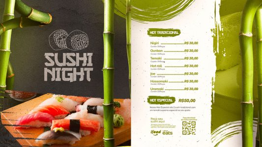 Cardápio Virtual para Comida Japonesa Sushi e Chinesa