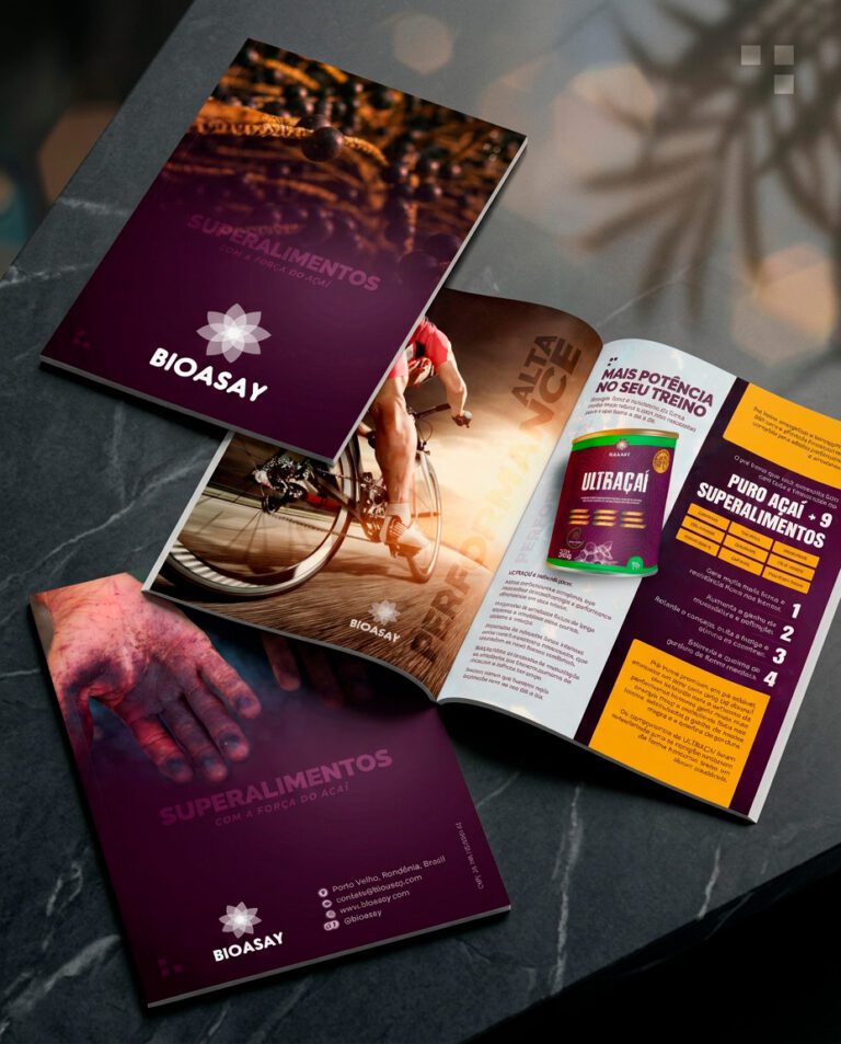 Catálogo profissional desenvolvido para empresa com apresentação organizada de produtos