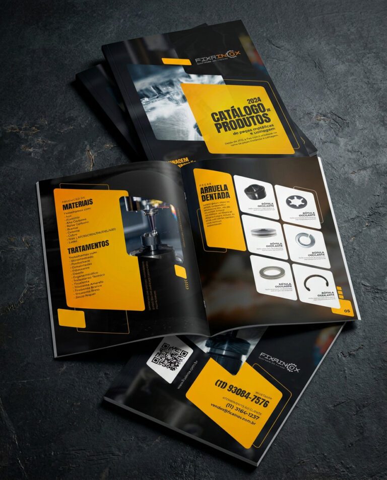 Design de catálogo moderno com foco em vendas