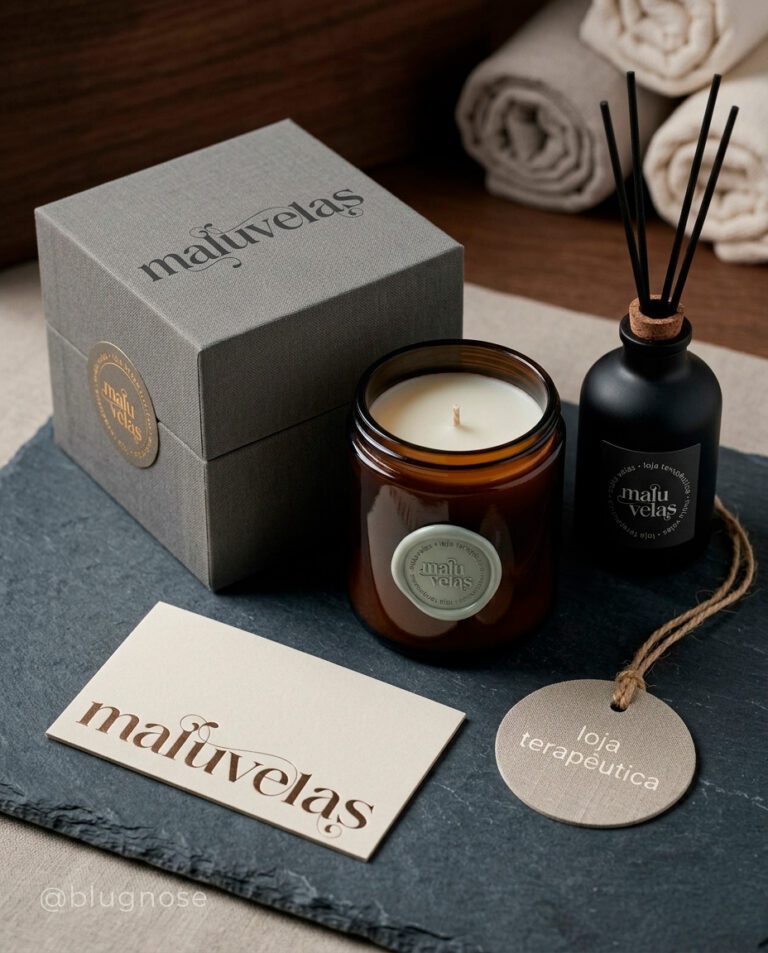 design de marca com cores e tipografia definidas