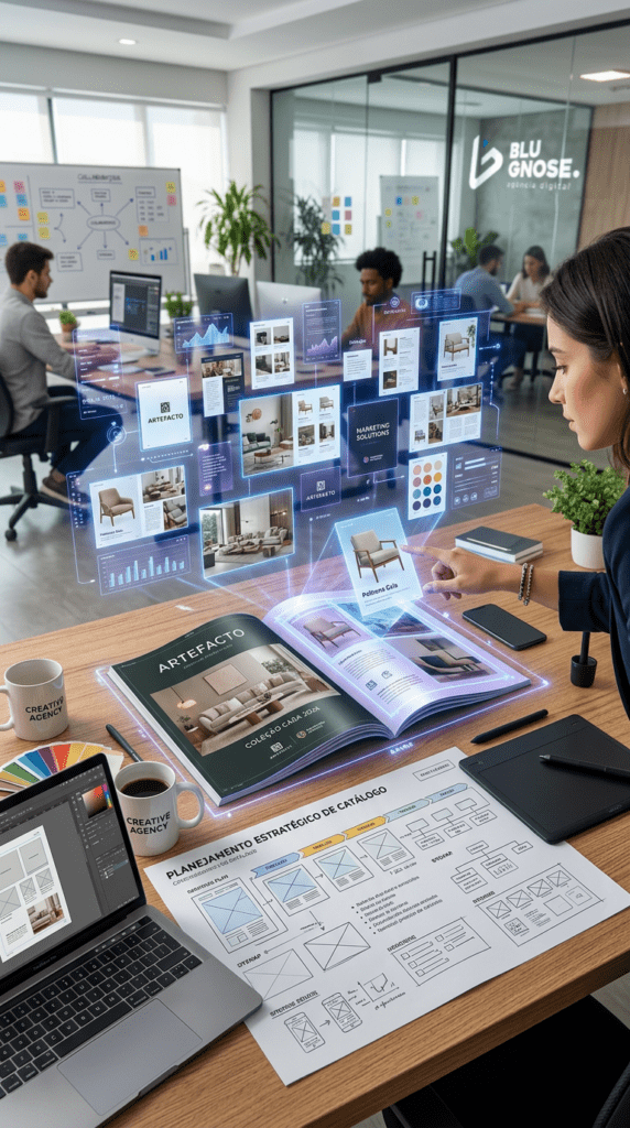 design de apresentação corporativa com estrutura clara