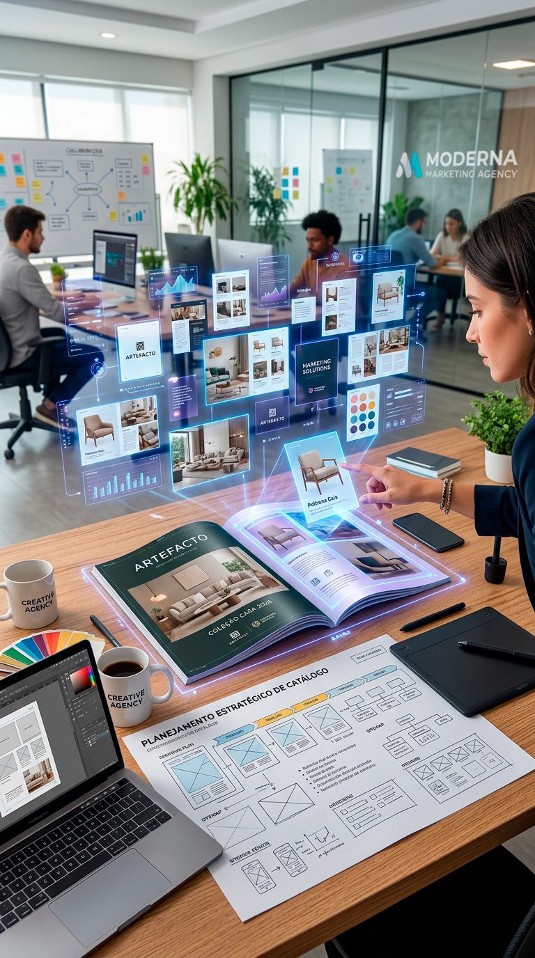 design de apresentação corporativa com estrutura clara