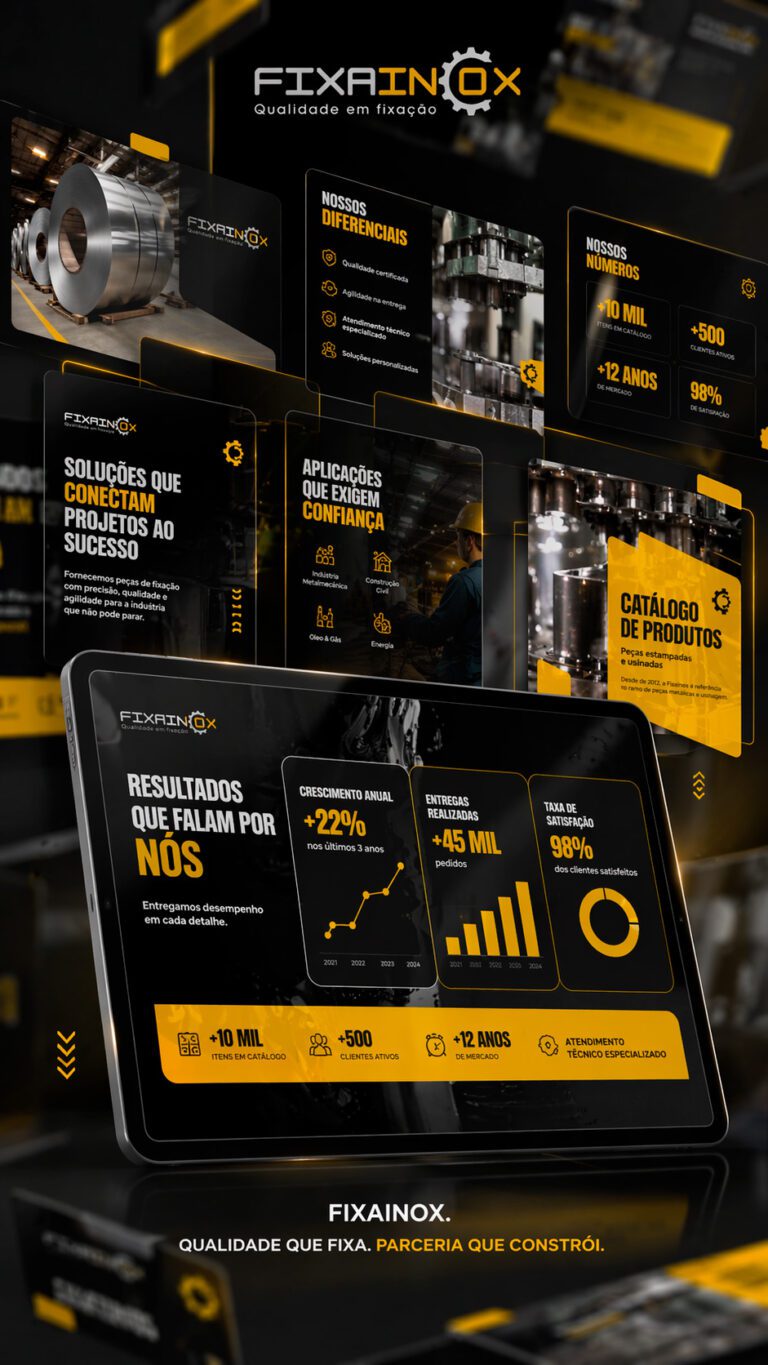 Apresentação visual desenvolvida para proposta de serviços empresariais