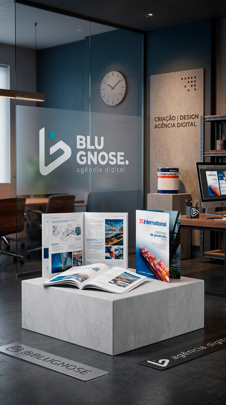 Design gráfico para materiais comerciais e impressos