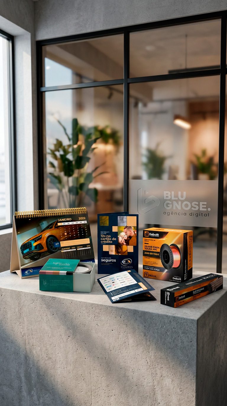 Papelaria corporativa personalizada com identidade visual aplicada