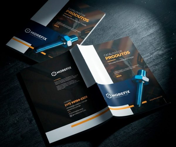 Catálogo detalhado com imagens e descrições de produtos